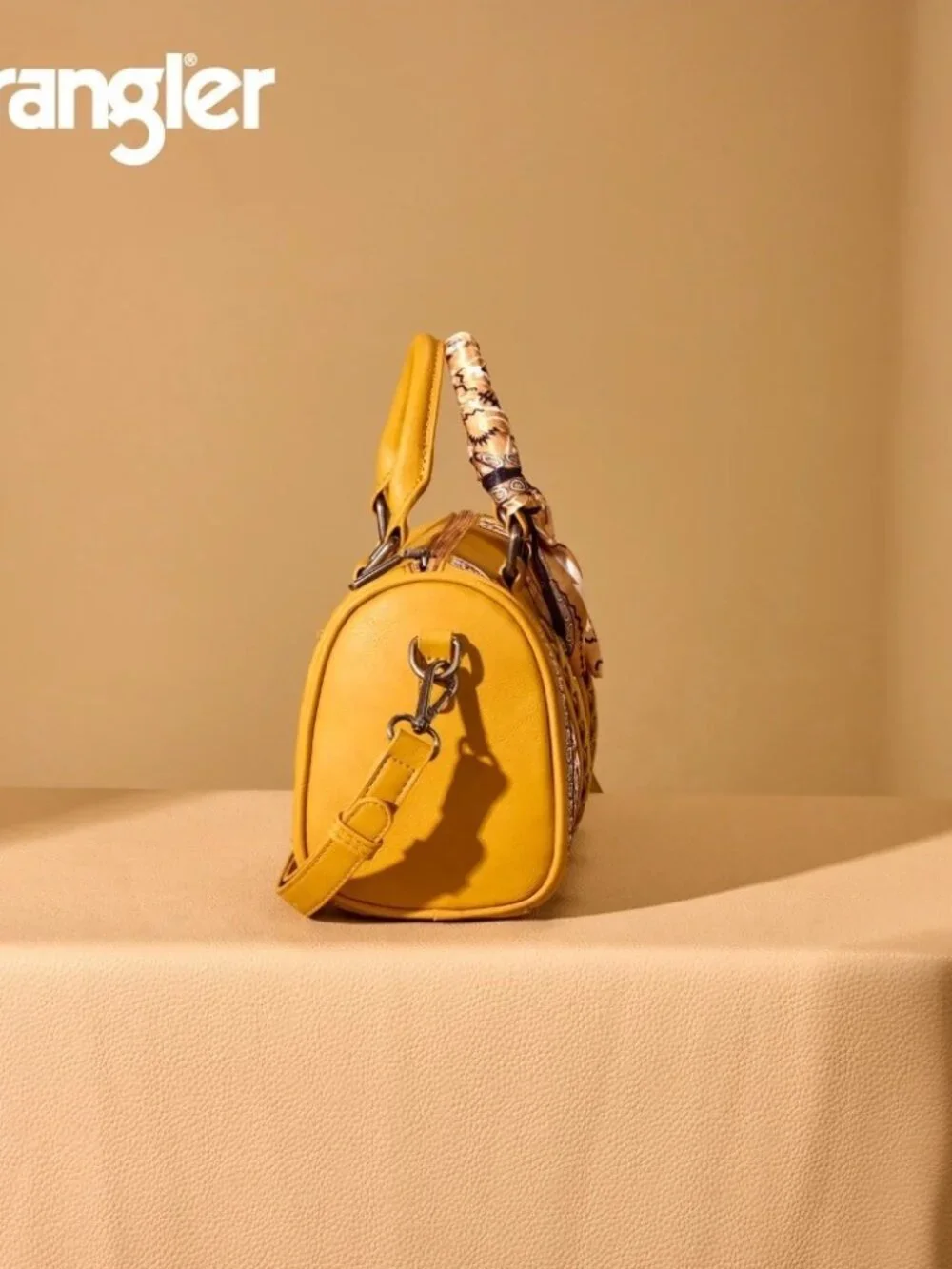 Wrangler Bandana Paisley Print Barrel Crossbody - Yellow